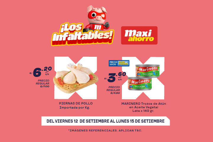 ¡LOS INFALTABLES DE MAXIAHORRO! DEL 12 AL 15 DE SETIEMBRE.